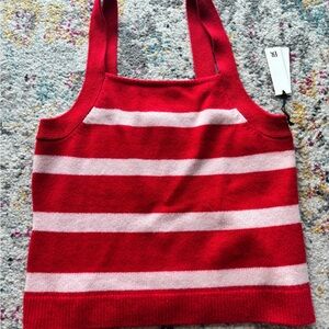 Red and Pink Striped Tank Top NWT